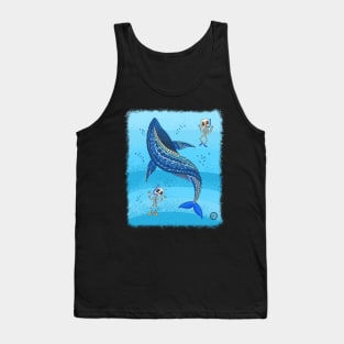 Colorful Blue Whale Skeleton - Dia De Los Muertos - Snorkeling Skeleton Tank Top